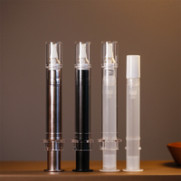 Flacon pompe sans air réutilisable en PETG de 11 ml avec pompe à vide pour cosmétiques, sérum et lotion, sérigraphie