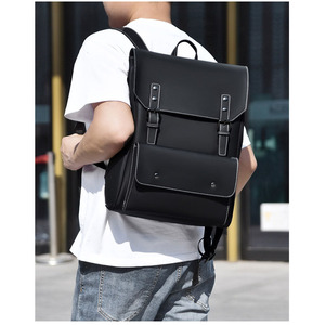 Custom Pu Leather <b>Laptop</b> Backpack Men <b>Large</b> Capacity School Backpacks College School <b>Bags</b> Backpack - Product Image 5