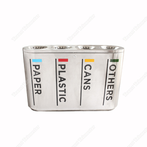 Traust 4-in-1 Thép đứng cấu trúc ngoài trời/trong nhà thùng rác có thể & tái chế container đa ngăn Thùng rác nắp bin mô hình - Product Image 1