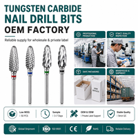Fraise conique de 6,0 mm en carbure de tungstène avec revêtement TiN, fraise conique pour le lissage des ongles, pour machine de manucure et pédicure