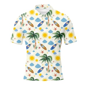 Camisetas Personalizadas de Talla Grande, Camisetas Polo 100% Poliéster, Camisetas Hawaianas Casuales, Camisetas Polo de Manga Corta para Hombre - Product Image 4