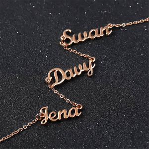 Collier personnalisé TD avec plusieurs noms, en acier inoxydable, pendentif combiné avec les noms des membres de la famille, bijoux personnalisés en gros - Product Image 5