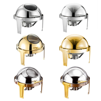 Chafing dish en acier inoxydable blanc, nouveau modèle, 201, capacité de 6 L, chauffage à l'alcool, poli miroir, design moderne, haute qualité