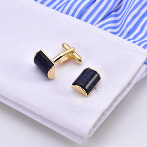 Thiết Kế Mới Lạ Màu Đen Và Màu Xanh Lá Cây Ngọc Vàng Kim Loại Khuy Măng Sét Cho Nam Giới Đám Cưới - Product Image 6