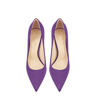 Escarpins à talons aiguilles super hauts tendance européens pour femmes, élégants et sexy, couleur violet, avec design personnalisé, ensembles chaussures et sacs pour femmes