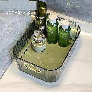 Organizador de Maquillaje de Plástico con Diseño OEM, Contenedor de Cosméticos para Mesa de Maquillaje, Caja Organizadora de Cuidado Facial con Asa - Product Image 3