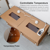 Boîte de couvaison pour poussins avec trous pré-percés, lampe chauffante et thermomètre pour poussins, canards, cailles, hamsters