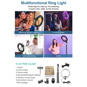 Sản Phẩm Mới Giá Đỡ Ba Chân Tiktok Màu Đen Phổ Biến Nhất Có Đèn Vòng 6 8 10 Inch RGB Đèn Vòng Tự Sướng Đèn Vòng - Product Image 6