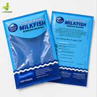 Sacs sous vide en nylon imprimés sur mesure pour poissons congelés et fruits de mer, pochette plate thermoscellée à 3 côtés pour l'emballage du poisson