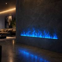 Cheminée électrique à vapeur d'eau à flamme simulée de haute qualité, avec télécommande, en acier, modèle de luxe pour la décoration intérieure