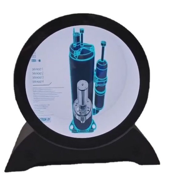 Custom Standing 15.7 Inch Round Type Lcd Transparent Display 1080P Circular Lcd Transparent Panel 3D Effect Showcase