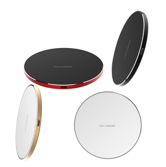 For Standard Wireless Charger Pad with LED Light 10W Fast Charging 1.5A Aluminum Alloy for -enabled Mobile Phones