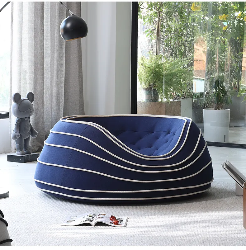 Nordic Designer Unique Banana Shape Curved Sofa Light Luxury Couch Living Room Furniture Moon Customizable Velvet Sofa