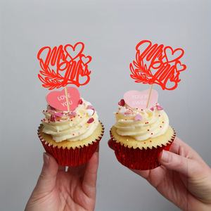 Décoration de gâteau pour la Saint-Valentin, gâteau en forme de couette, idéal pour la Saint-Valentin, anniversaire, fête, décoration de gâteau, rouge - Product Image 4
