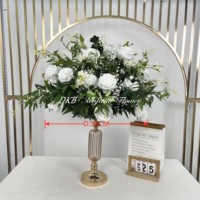 Boule de fleurs en soie de haute qualité de 50 cm, centre de table de luxe, boule de fleurs jaune, centre de table en fleurs artificielles pour la décoration de mariage