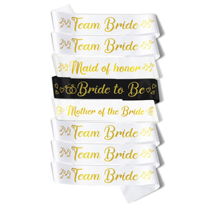 Set of 8 Satin <b>Bride</b> to Be and Team <b>Bride</b> Bridesmaid <b>Bride</b> Tribe <b>Sash</b> Hen Night Bachelorette Party Bridal Maid of Honor <b>Sash</b> - Product Image 3