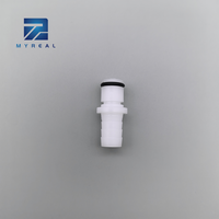 Ju All Plastic 3/8 "Tuyau Barb In-line Valved Shut Off Quick Connect Coupling Male Insert Natural Pom Disconnect Connector
