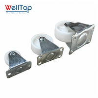 WELLTOP Vente Chaude Accessoires de Meubles Quincaillerie Roulettes Pivotantes Blanches en PP pour Armoire, Tiroir et Boîte de Rangement