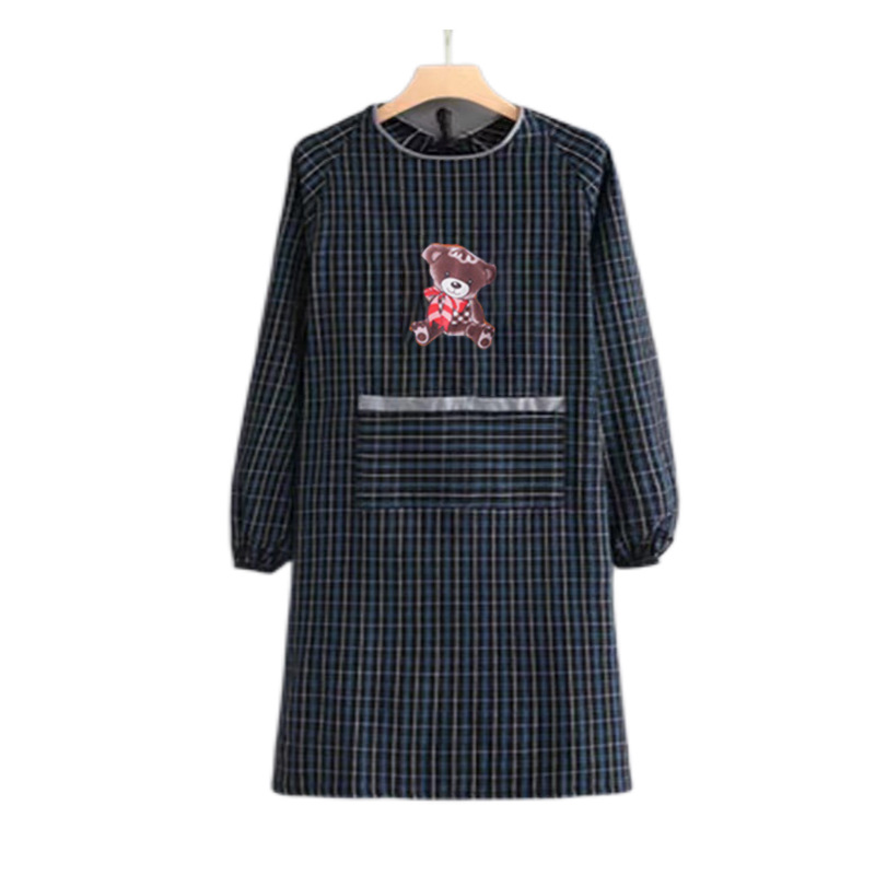 Plaid long en coton, plaid bleu ours incliné