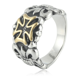 Men's Stainless Steel <b>Cross</b> <b>Ring</b> <b>Silver</b> Two Tone Punk Style Dragon Claw Design Fashion Jewelry Gift 240200 - Product Image 1
