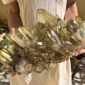 Cụm tinh thể Citrine khói vàng tự nhiên lớn bán buôn, cụm thạch anh khói, cụm đá tinh thể - Product Image 1