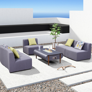 Patio transversal <span class=keywords><strong>muebles</strong></span> <span class=keywords><strong>de</strong></span> diseño <span class=keywords><strong>de</strong></span> la tela impermeable al aire libre conjunto <span class=keywords><strong>de</strong></span> sofá con fuego - Product Image 1