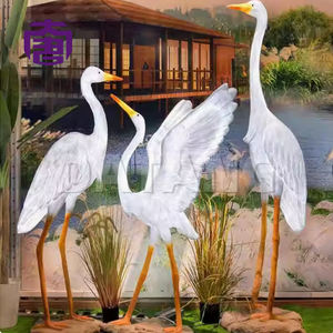 Customized Ip65 3d Egret Led Decorative <b>Light</b> Resin Fiberglass Structure For Lawn Garden Outdoor Events For Diwali Ramadan - Product Image 2