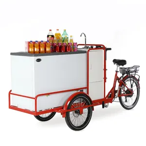 Elektrikli insan pedalı kargo bisiklet dondurma üç tekerlekli bisiklet soğuk içecek hindistan cevizi su bisiklet yeni tasarım satış Kiosk Catering gıda sepeti