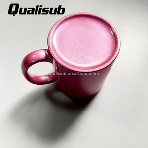 Qualisub 10oz personnalisé sublimation blancs tasse en céramique rose étincelant revêtement parfait sublimation 10oz tasse en céramique - Product Image 4