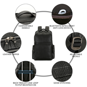 <span class=keywords><strong>Zaino</strong></span> <span class=keywords><strong>in</strong></span> Vera <span class=keywords><strong>Pelle</strong></span> di Vacchetta Nera Personalizzato per Uomo, Design per Laptop, Impermeabile, Logo Personalizzabile, <span class=keywords><strong>Zaino</strong></span> da Viaggio - Product Image 5