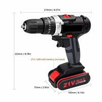 Perceuse à percussion sans fil portable 21 V OEM, kit de visseuses à chocs sans fil à batterie lithium, pour réparation domestique