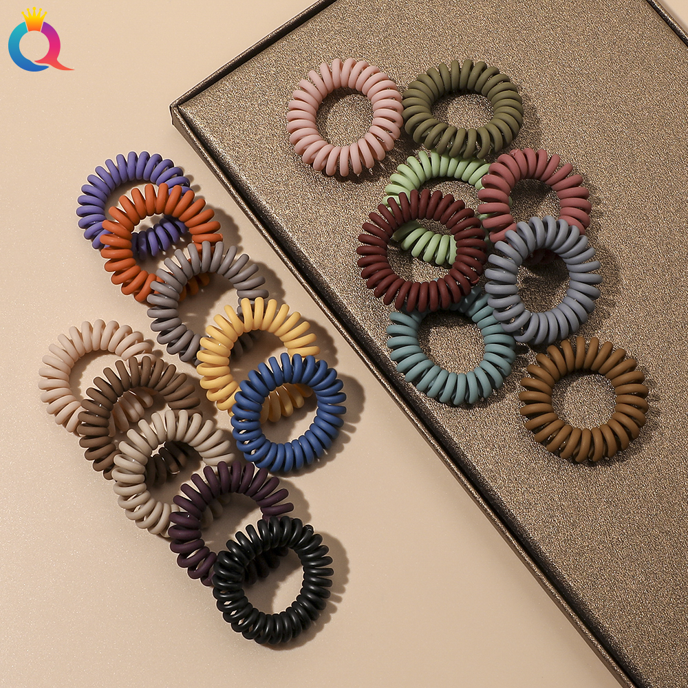 small spiral hair ties band elastic telephone cord wire hair coils hair rubber bands ponytail holder