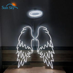 Nhanh chóng tùy chỉnh miễn phí thiết kế chất lượng cao Acrylic LED cưới ngoài trời Neon đôi cánh thiên thần - Product Image 2