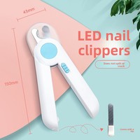 Coupe-ongles LED pour animaux de compagnie, accessoires de toilettage pour chats et chiens, anti-éclaboussures, coupe-ongles pliable portable à découpe rapide