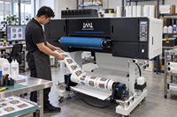 Imprimante DTF UV en gros 60 cm 3 têtes I3200, imprimante UV DTF rouleau à rouleau, imprimante d'étiquettes numérique, machine d'impression d'autocollants