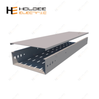 HOLDEE 300*50 Chemins de câbles perforés en acier galvanisé avec couvercle, Z40/ Z80
