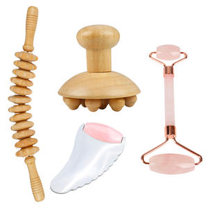 Jade Powder Crystal Roller <span class=keywords><strong>Massage</strong></span> gerät Doppel köpfige Holz rolle für Gesichts akupunkt Entspannung Gesichts <span class=keywords><strong>massage</strong></span> Kamm Gerät - Product Image 5
