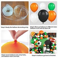 Kit de ballons sportifs en forme d'arche, thème floral mondial, blanc, vert, noir, orange, ballons en latex et en aluminium, décoration pour fête de football et de basketball