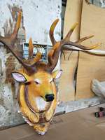 Décoration murale suspendue rétro distinctive pour la maison et le jardin, tête d'animal en résine vintage, élan, cerf, pour la décoration murale