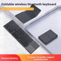 Nouveau clavier sans fil pliable à 3 volets 101 touches non mécanique, personnalisé pour ordinateur portable et iPad, avec pavé tactile, portable pour le bureau