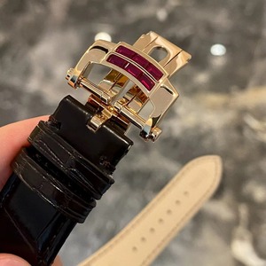<b>Top</b> High Quality Elegant Tonneau Luxury <b>Rose</b> Gold Diamond Set Ruby Bezel Crocodile Leather Strap Sport Men's Business Mechanical - Product Image 5