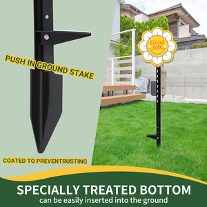 Estacas Metálicas Reforzadas para Letreros de Jardín, Juego de Postes en T para Cercas, Soportes de Exhibición para Exteriores con Recubrimiento de Polvo Negro - Product Image 3