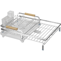 ODM Nouveau égouttoir à vaisselle extensible monodirectionnel pour plan de travail, avec structure en acier inoxydable et bac de drainage, pour cuisine