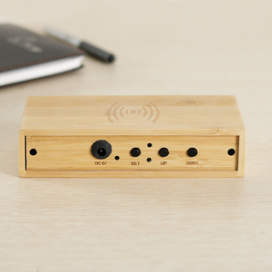 Sáng Tạo Bằng Gỗ LED Kỹ Thuật Số Đồng Hồ Báo Thức Với Nhiệt Độ Hiển Thị Không Dây Sạc Cho Trong Nhà Sử Dụng Nhà Văn Phòng Thông Minh Bảng Đồng Hồ - Product Image 3