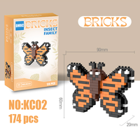Juego de Bloques de Construcción de Plástico ABS con Diseño de Mariposa e Insecto, Juguete Educativo para Mayores de 4 Años, Juego de Construcción para Padres e Hijos, 40 Piezas