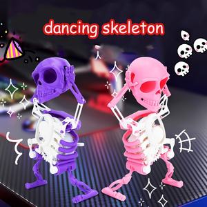 EPTカスタム17cm 3Dプリントウインドアップおもちゃハロウィンピンクスカルダンススケルトン男おもちゃ - Product Image 3