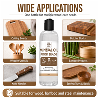 Aceite mineral de grado alimentario LFGB certificado para el cuidado de bloques de corte de bambú y madera OEM etiqueta privada