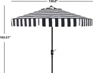 Yeni konsol şemsiye çerçevesi eğilebilir krank siyah ve beyaz şemsiye çizgili bahçe şemsiyesi veranda şemsiyesi & üsleri satılık