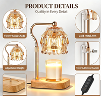 Lampe chauffe-bougie avec minuterie et variateur d'intensité, chauffe-cire moderne pour bougies parfumées en pot avec 2 ampoules