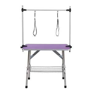 Table de toilettage pour chien Db Dog Grooming Table 42 en acier inoxydable pliable avec tapis en caoutchouc pour chats et chiens, style moderne, station de toilettage pour animaux de compagnie - Product Image 1